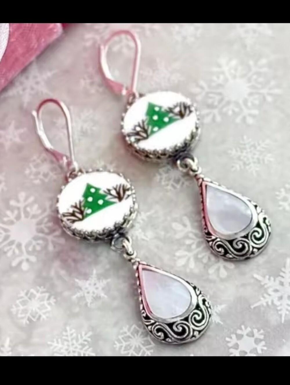 Vintage Earrings Christmas Tree Women's Dangle Holiday Jewelry New‎ G20